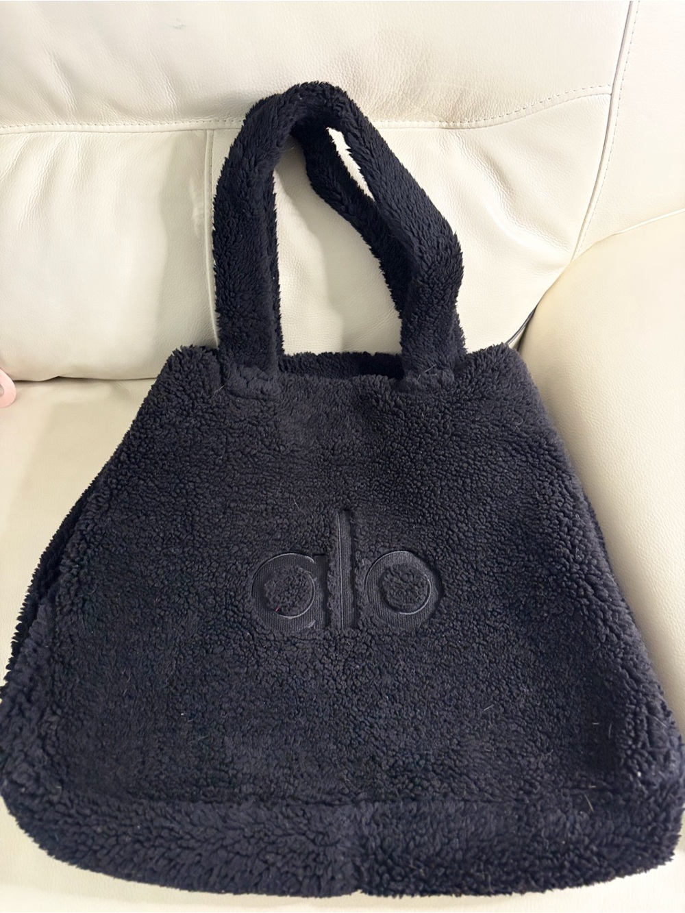 ALO Yoga Black Sherpa Tote - Plush Everyday Carry
